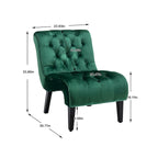 Fauteuil d'appoint en velours avec pieds en bois – Siège individuel, plusieurs couleurs