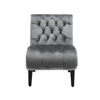 Fauteuil d'appoint en velours avec pieds en bois – Siège individuel, plusieurs couleurs