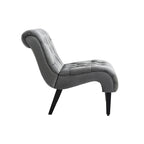 Fauteuil d'appoint en velours avec pieds en bois – Siège individuel, plusieurs couleurs