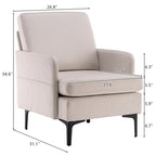 Fauteuil d'appoint en tissu 4 coloris
