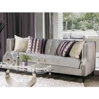 Canapé Nall en tissu rembourré avec dossier capitonné et accoudoirs Tuxedo par Furniture of America