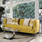 Canapé Nall en tissu rembourré avec dossier capitonné et accoudoirs Tuxedo par Furniture of America