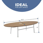 Table basse ovale – Bois naturel / Noir / Noyer / Blanc | Milieu du siècle moderne | Base en acier