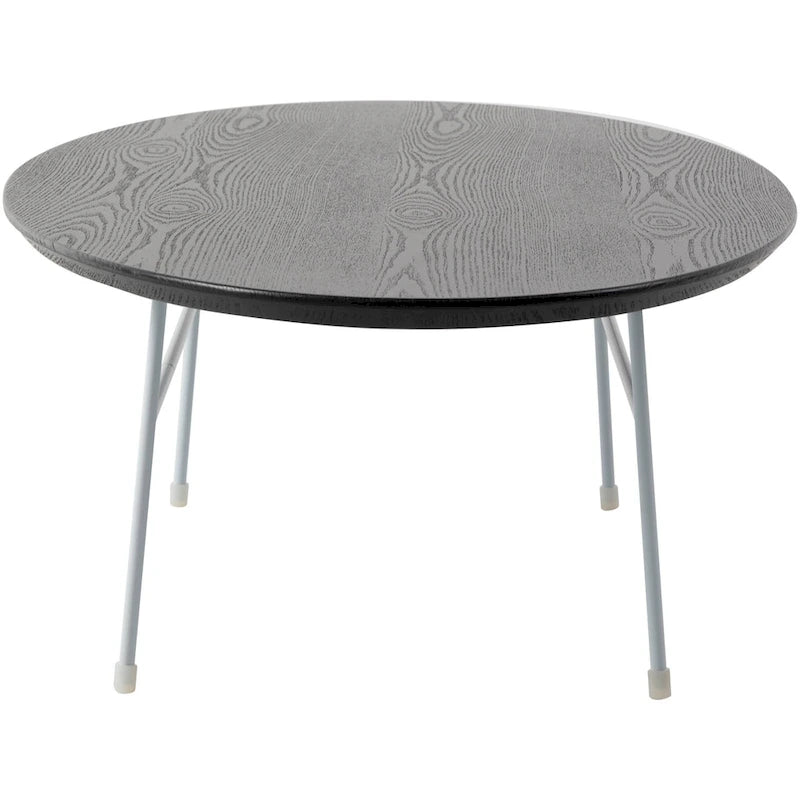 Table basse ovale – Bois naturel / Noir / Noyer / Blanc | Milieu du siècle moderne | Base en acier