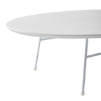 Table basse ovale – Bois naturel / Noir / Noyer / Blanc | Milieu du siècle moderne | Base en acier