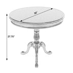 Table d'appoint ronde traditionnelle sur pied, marron foncé – Finition cerisier de plantation