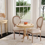 Table d'appoint ronde traditionnelle sur pied, marron foncé – Finition cerisier de plantation