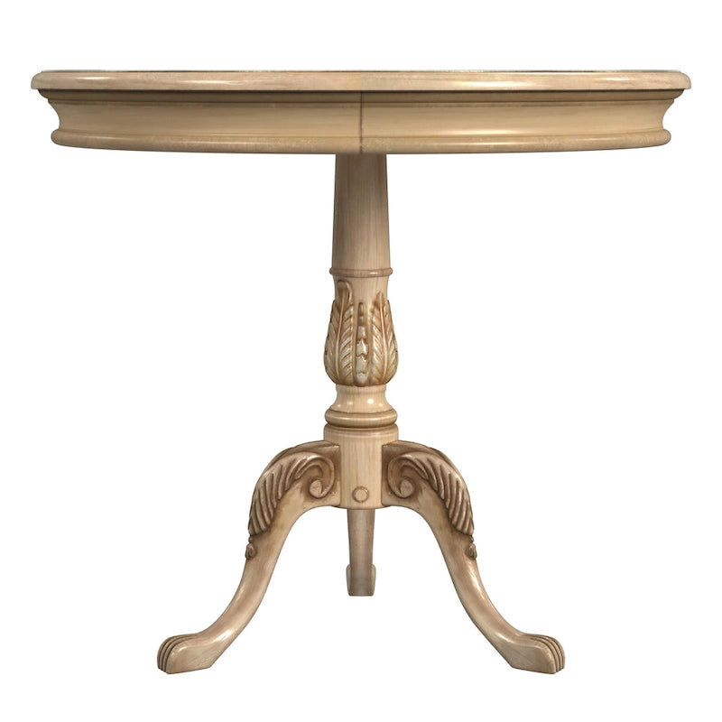 Table d'appoint ronde traditionnelle sur pied, marron foncé – Finition cerisier de plantation