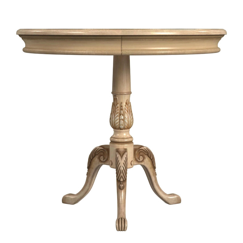 Table d'appoint ronde traditionnelle sur pied, marron foncé – Finition cerisier de plantation