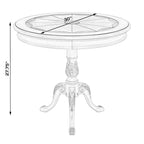 Table d'appoint ronde traditionnelle sur pied, marron foncé – Finition cerisier de plantation