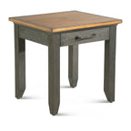 Table de chevet en bois bicolore à 1 tiroir, style ferme rustique