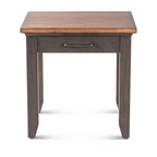 Table de chevet en bois bicolore à 1 tiroir, style ferme rustique