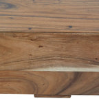 Banc en bois massif avec base surélevée - Marron - Roche River Decor - 16L x 71P x 15H