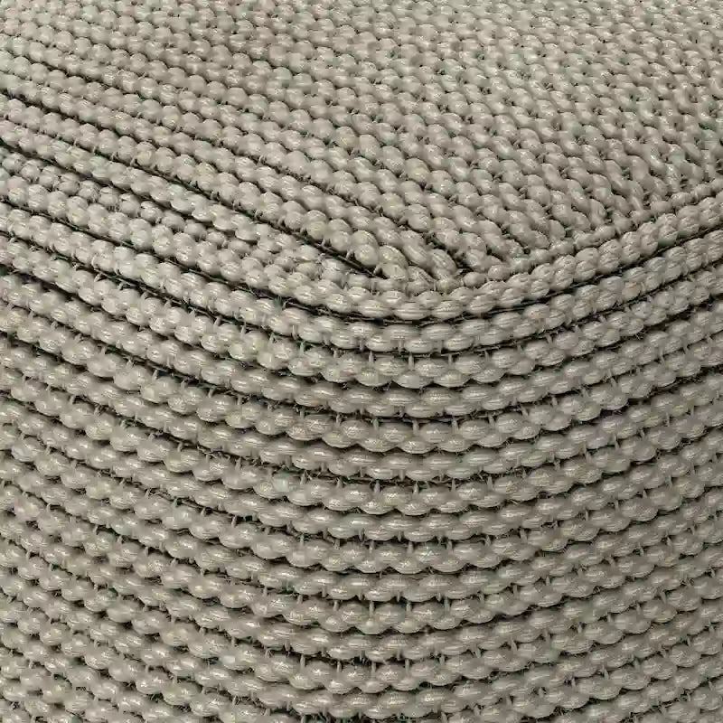 Pouf carré tissé crème, intérieur/extérieur, 1 place