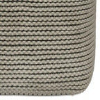 Pouf carré tissé crème, intérieur/extérieur, 1 place