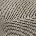 Pouf carré tissé crème, intérieur/extérieur, 1 place