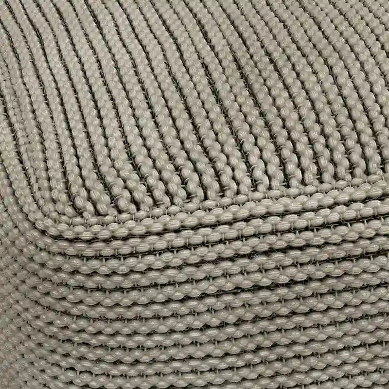 Pouf carré tissé crème, intérieur/extérieur, 1 place