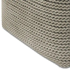 Pouf carré tissé crème, intérieur/extérieur, 1 place