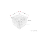 Pouf carré tissé crème, intérieur/extérieur, 1 place