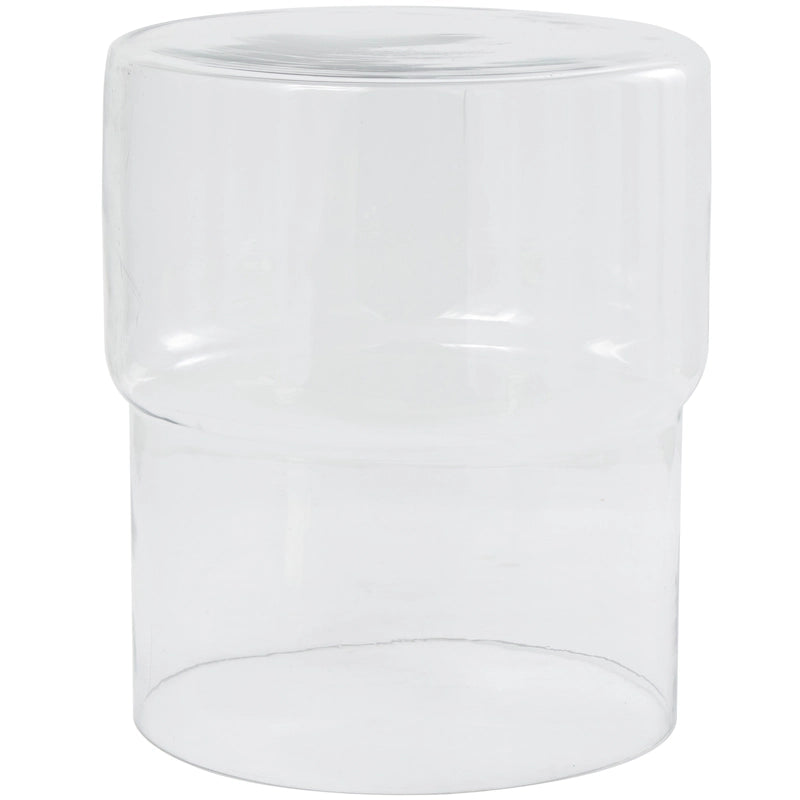 Table d'appoint ronde en verre transparent rouge
