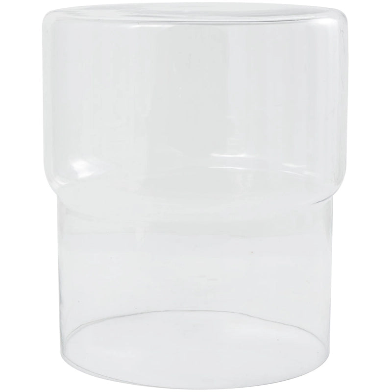 Table d'appoint ronde en verre transparent rouge