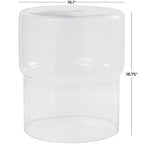 Table d'appoint ronde en verre transparent rouge