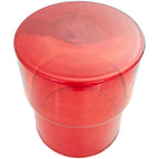 Table d'appoint ronde en verre transparent rouge
