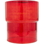 Table d'appoint ronde en verre transparent rouge