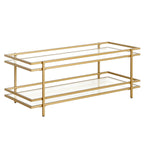 Étagère de présentation à 4 niveaux en acier et verre, voûtée, laiton/bronze noirci