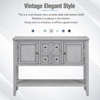 Buffet commode de style rétro en bois avec étagère inférieure, facile à assembler, pour salon, cuisine, entrée