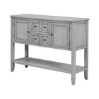 Buffet commode de style rétro en bois avec étagère inférieure, facile à assembler, pour salon, cuisine, entrée