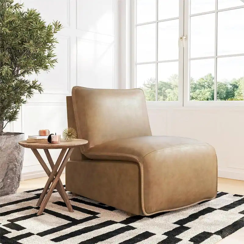 Fauteuil inclinable électrique en similicuir espresso / noisette, 1 place