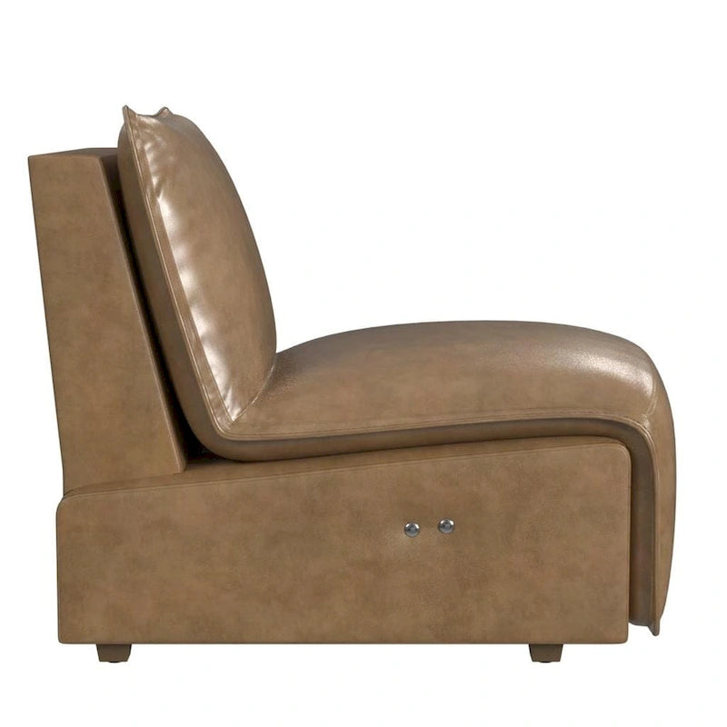 Fauteuil inclinable électrique en similicuir espresso / noisette, 1 place