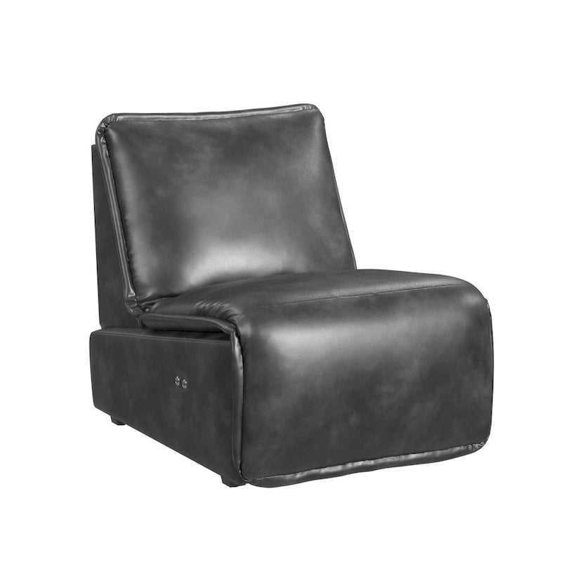 Fauteuil inclinable électrique en similicuir espresso / noisette, 1 place