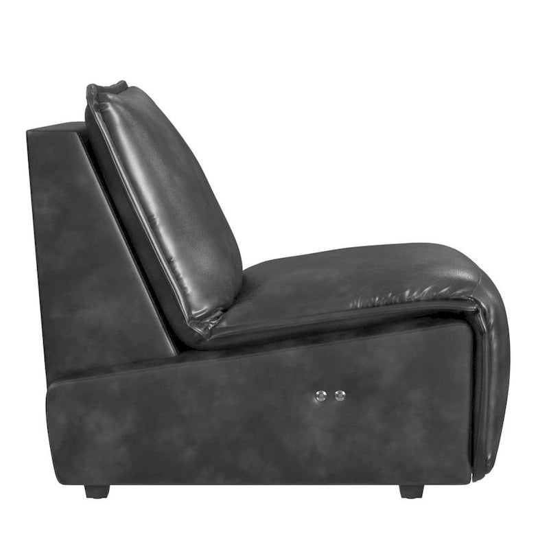 Fauteuil inclinable électrique en similicuir espresso / noisette, 1 place