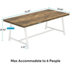 Table de conférence rectangulaire de 1,80 m, table de réunion de 180 cm pour 6 à 8 personnes