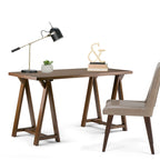 WYNDENHALL Hawkins Bureau de travail moderne industriel en BOIS MASSIF de 56 pouces de large
