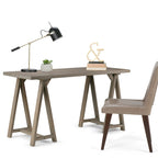 WYNDENHALL Hawkins Bureau de travail moderne industriel en BOIS MASSIF de 56 pouces de large