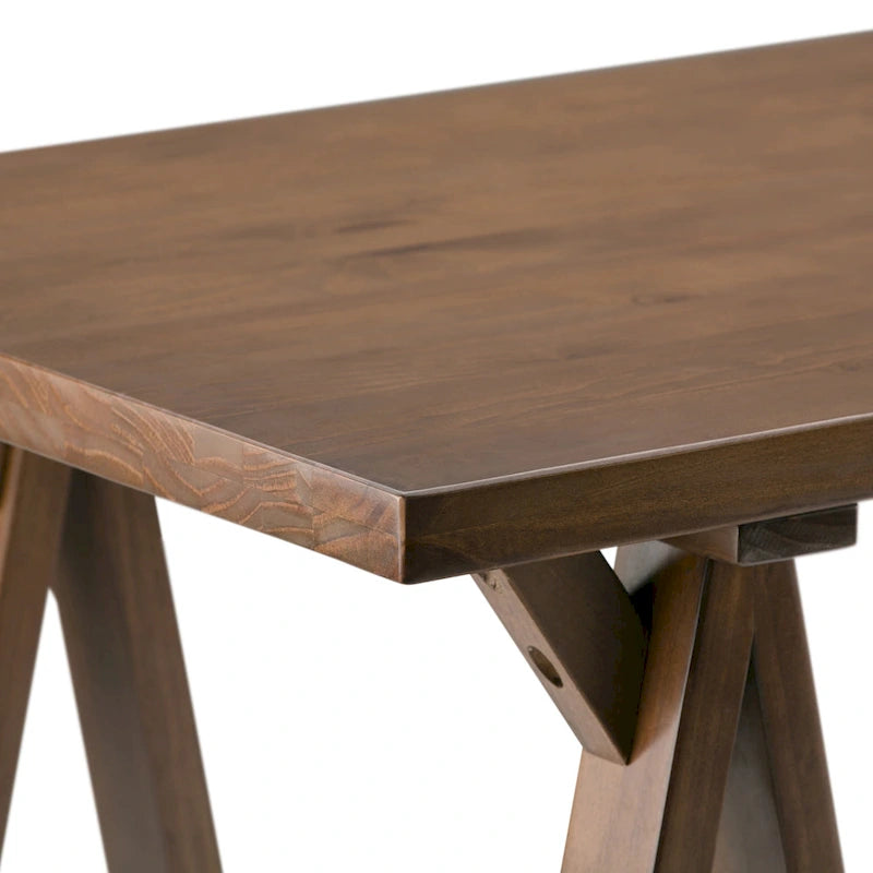 WYNDENHALL Hawkins Bureau de travail moderne industriel en BOIS MASSIF de 56 pouces de large