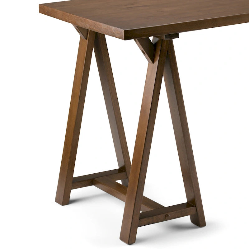 WYNDENHALL Hawkins Bureau de travail moderne industriel en BOIS MASSIF de 56 pouces de large