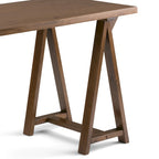 WYNDENHALL Hawkins Bureau de travail moderne industriel en BOIS MASSIF de 56 pouces de large