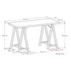 WYNDENHALL Hawkins Bureau de travail moderne industriel en BOIS MASSIF de 56 pouces de large