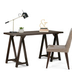 WYNDENHALL Hawkins Bureau de travail moderne industriel en BOIS MASSIF de 56 pouces de large