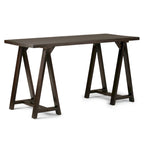 WYNDENHALL Hawkins Bureau de travail moderne industriel en BOIS MASSIF de 56 pouces de large