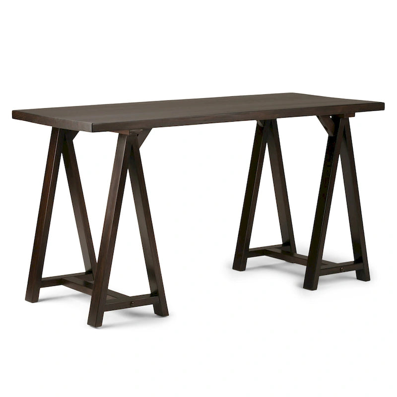 WYNDENHALL Hawkins Bureau de travail moderne industriel en BOIS MASSIF de 56 pouces de large