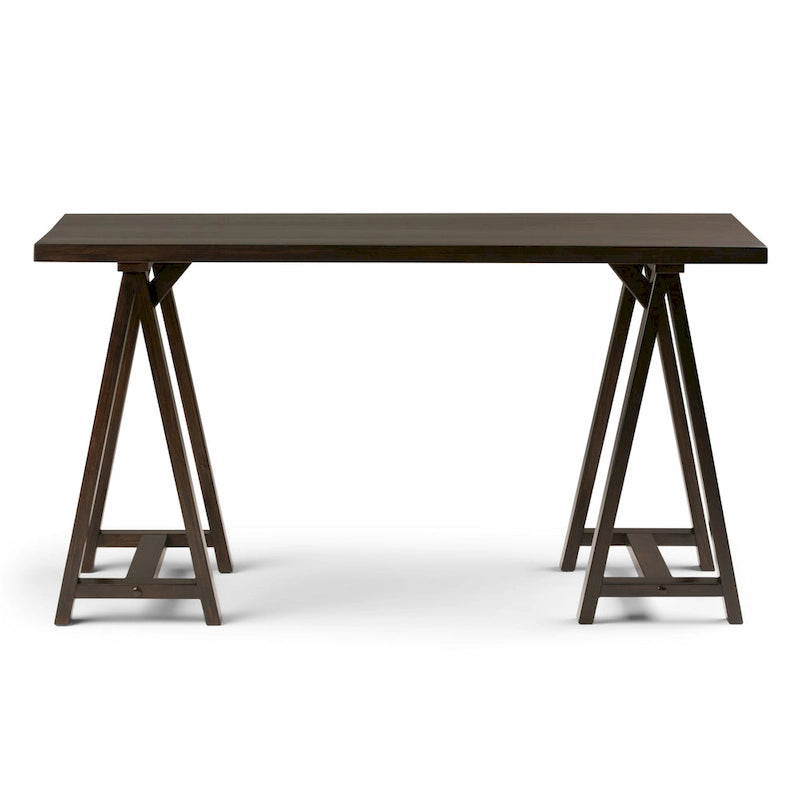 WYNDENHALL Hawkins Bureau de travail moderne industriel en BOIS MASSIF de 56 pouces de large