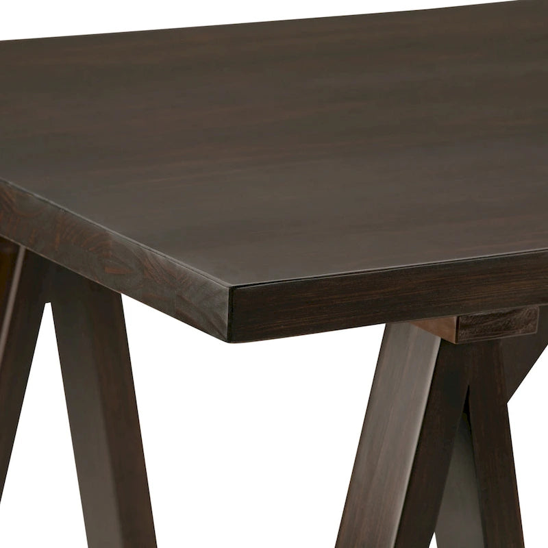 WYNDENHALL Hawkins Bureau de travail moderne industriel en BOIS MASSIF de 56 pouces de large