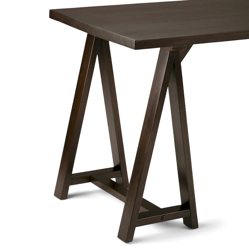 WYNDENHALL Hawkins Bureau de travail moderne industriel en BOIS MASSIF de 56 pouces de large