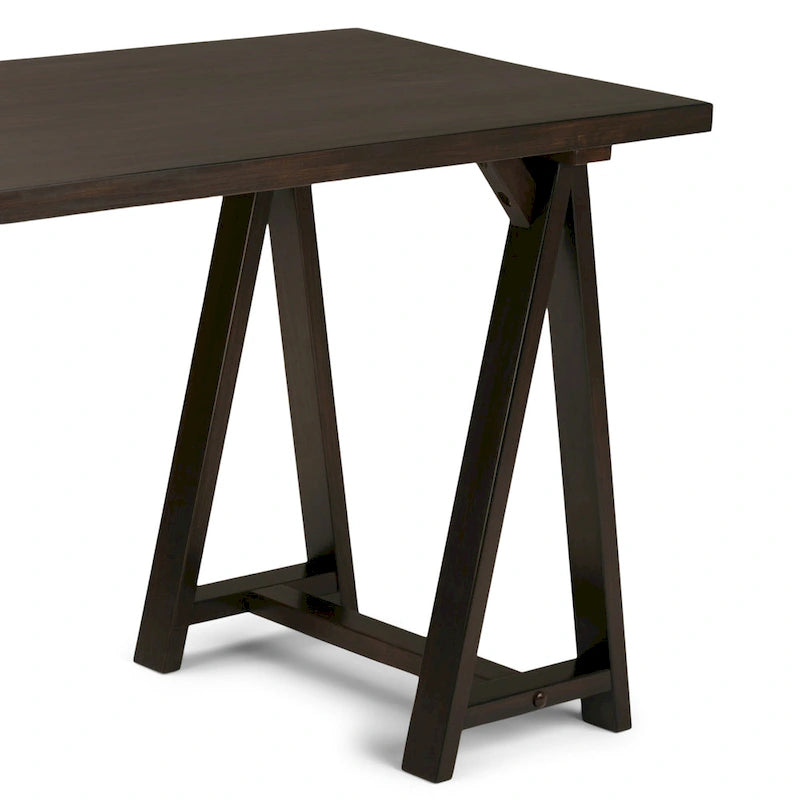 WYNDENHALL Hawkins Bureau de travail moderne industriel en BOIS MASSIF de 56 pouces de large