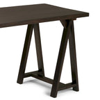 WYNDENHALL Hawkins Bureau de travail moderne industriel en BOIS MASSIF de 56 pouces de large